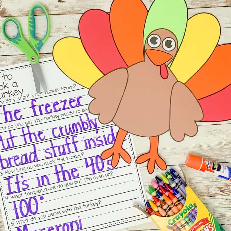 Turkey Writing Template Turkey Writing Template