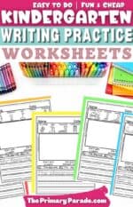 Printable Kindergarten Writing Practice Worksheets - The Primary Parade