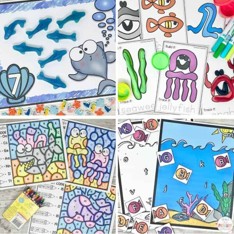 Free Ocean Playdough Mats for Preschool Fine Motor Practice - The ...