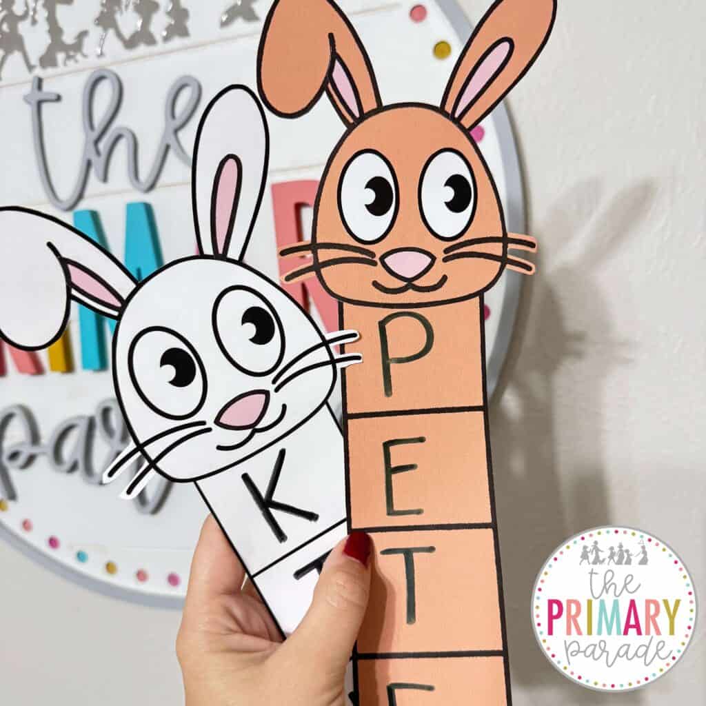 Free Easter Bunny name craft for kids