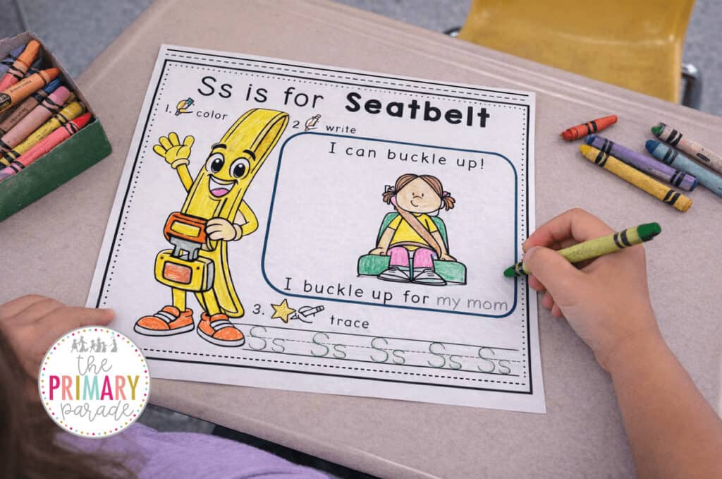 free seatbelt safety awareness activities for kids