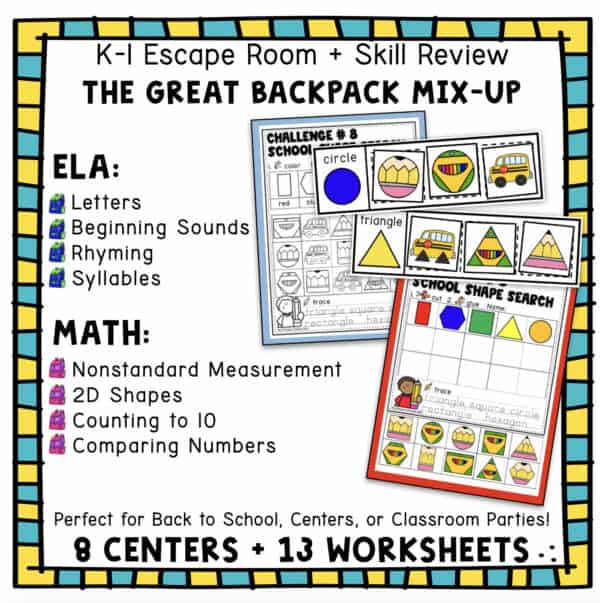 Back to School Escape Room for Kindergarten & 1st Grade - Image 4