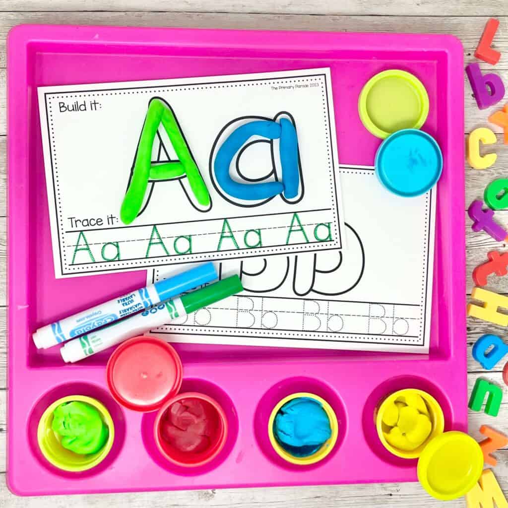 alphabet playdough mats for fine motor skills