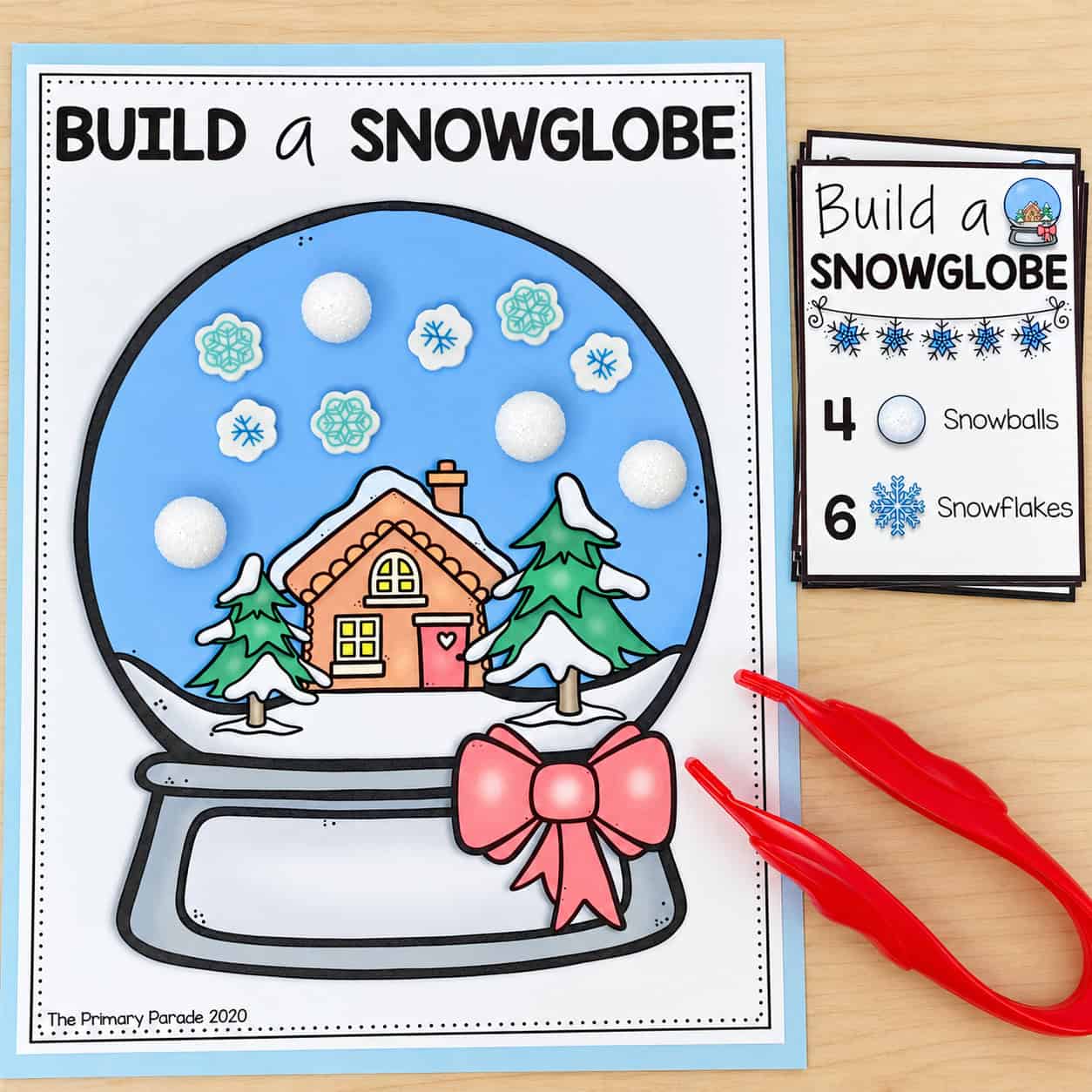 Practice counting with this Build A Snow Globe Activity
