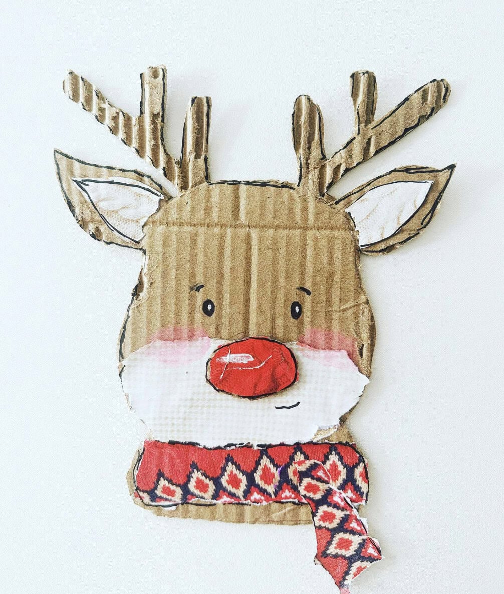 Recycled Cardboard Reindeer