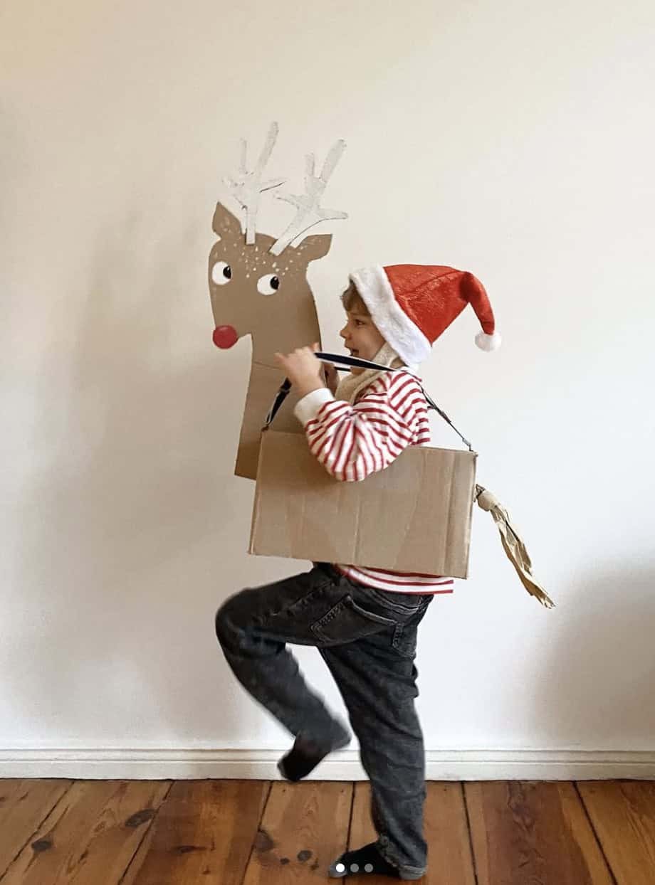 Cardboard Reindeer Costume