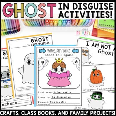 Ghost in Disguise printable Halloween craft activity for kindergarten