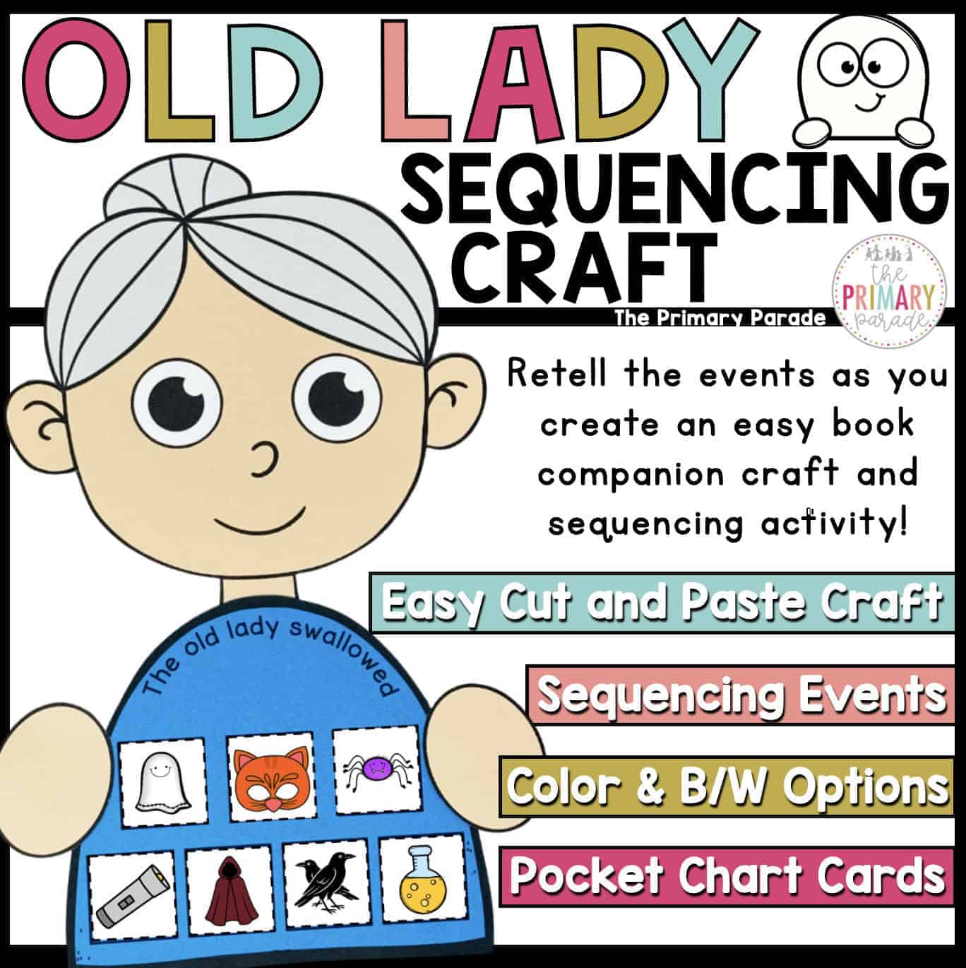 There Was an Old Lady Who Swallowed a Ghost book companion craft for kindergarten