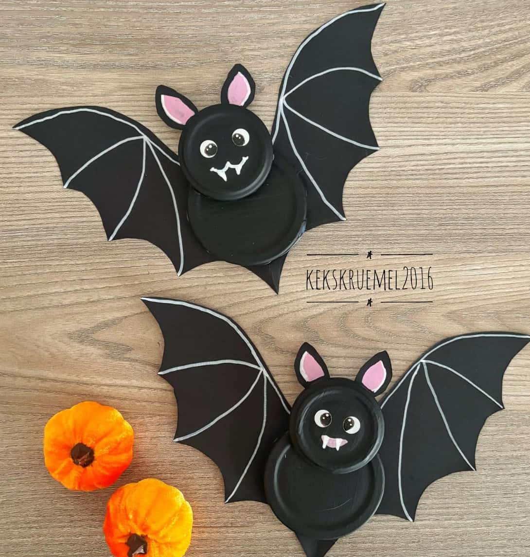 Black paper plate bat with large wings