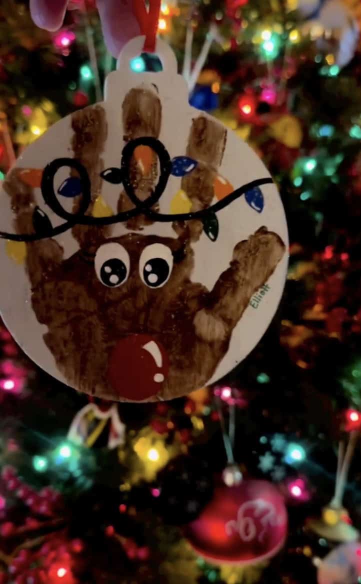 Handprint Reindeer Ornament