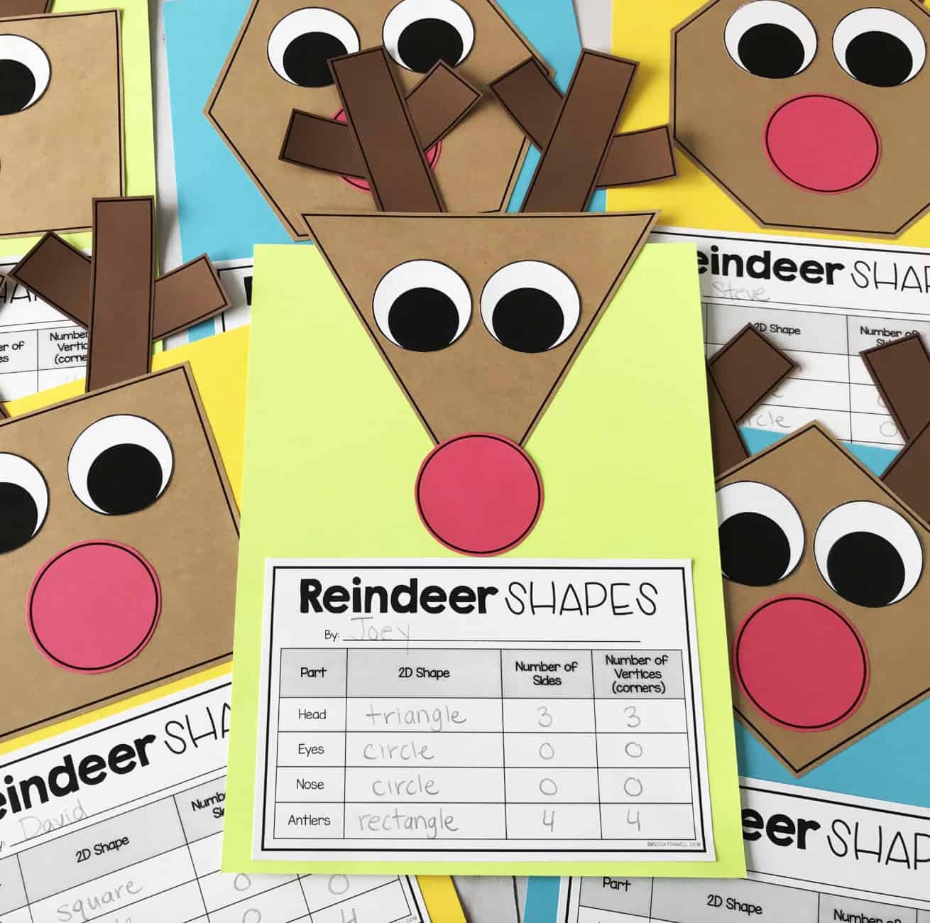 Reindeer 2D Shapes Craft