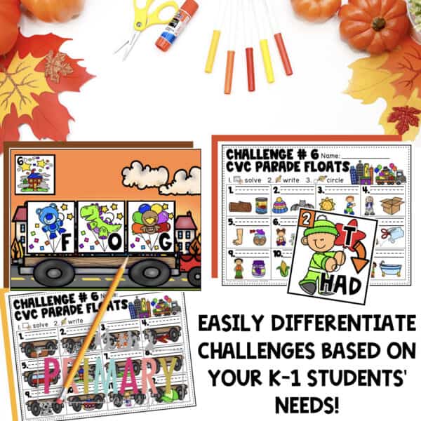 Thanksgiving escape room hands-on kindergarten math and literacy centers for November classroom activities.